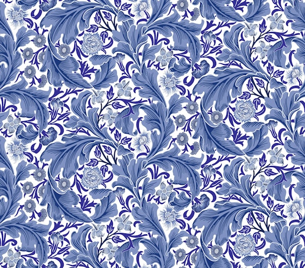 Victorian Leicester pattern in Delft Blue