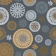 Retro Vibe Stylized Flowers Grey Beige