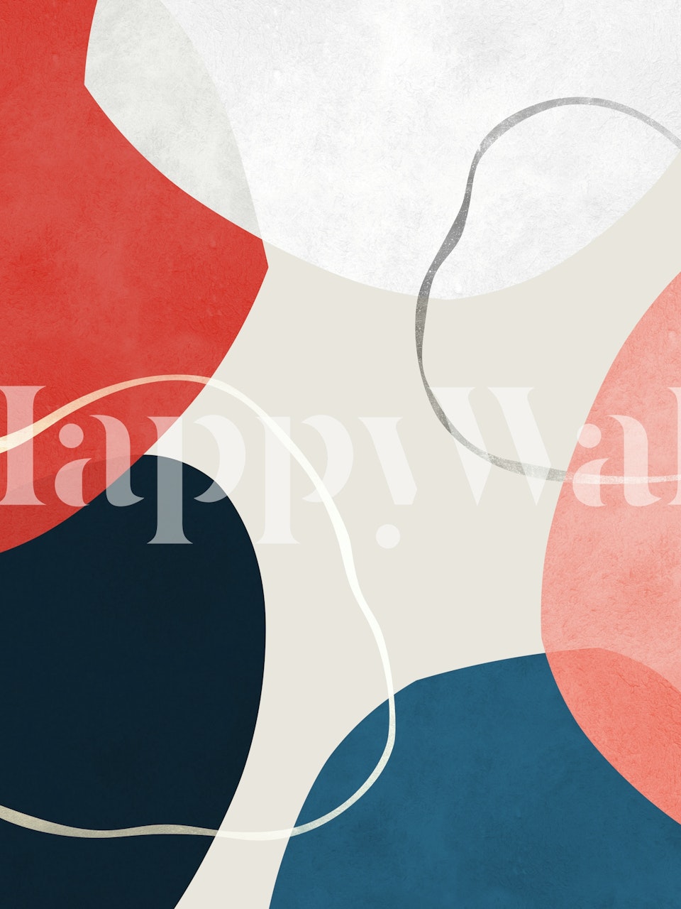 Colorful abstract shapes tapet i ett rum