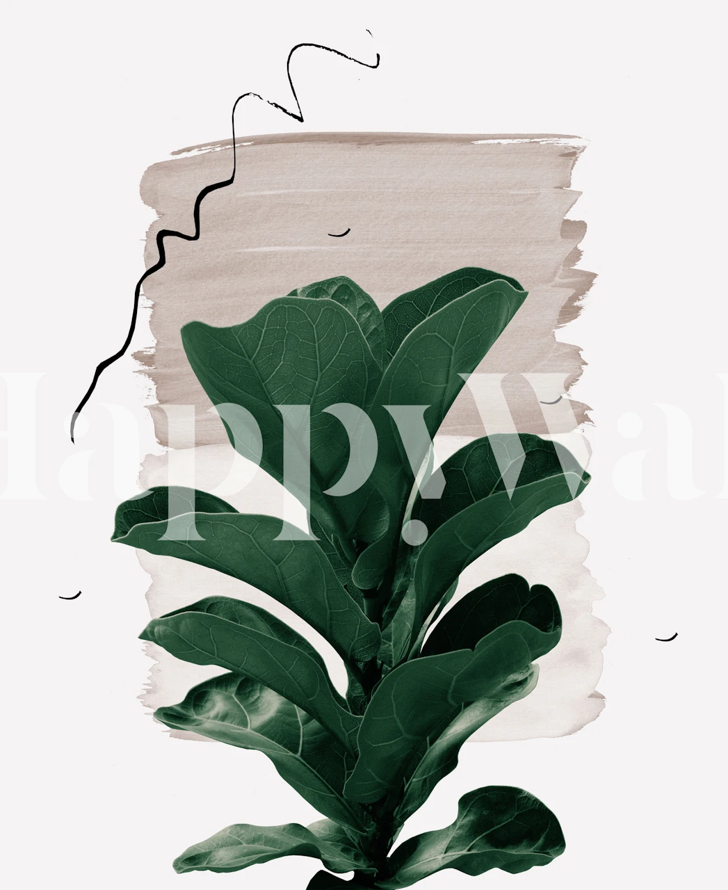 Papel tapiz Fiddle Leaf Naturelle 1 en una habitación