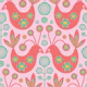 LOVE BIRDS Retro Scandi Floral Coral Pastel