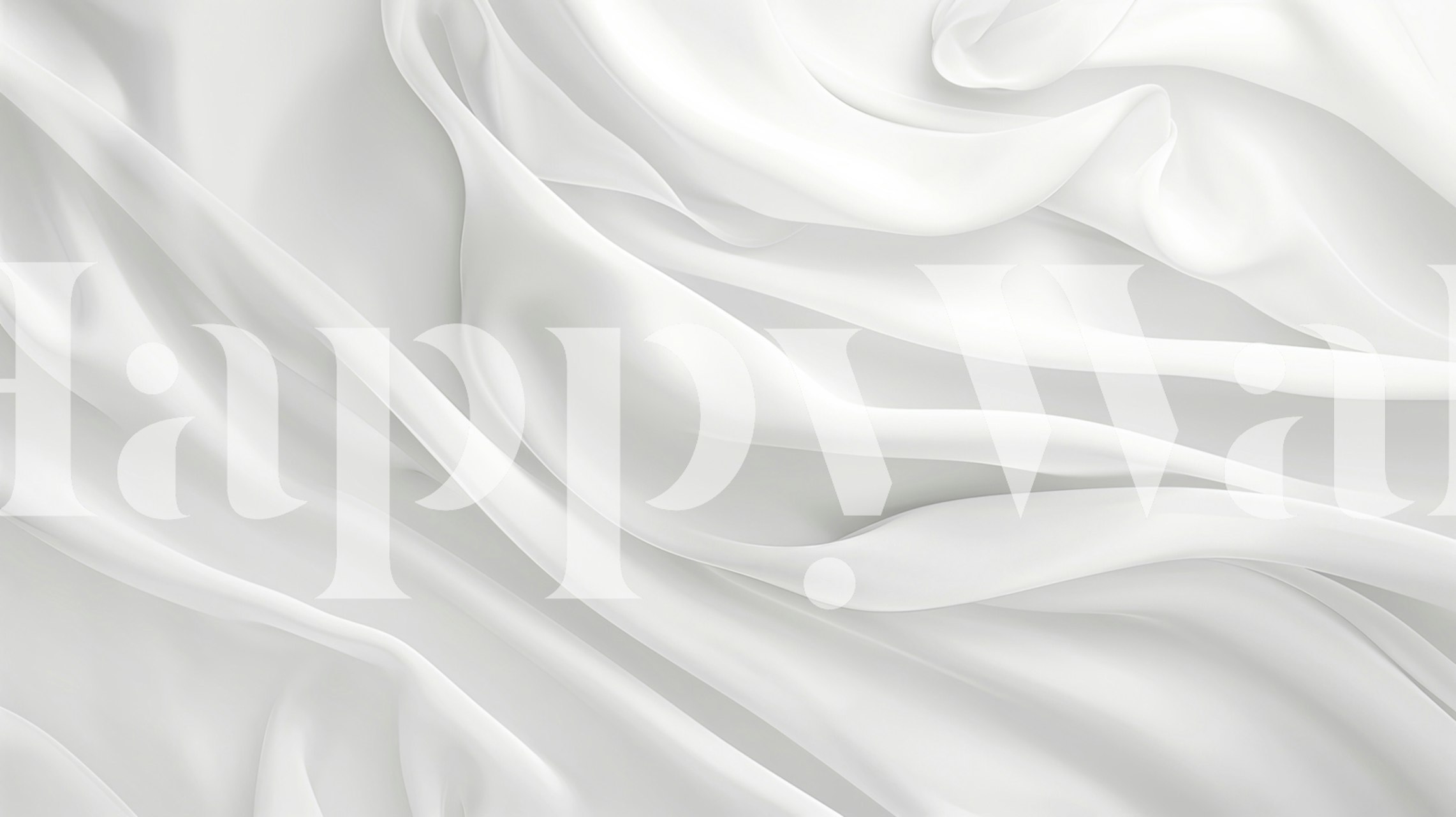 Soft white silk texture wallpaper with smooth flowing lines