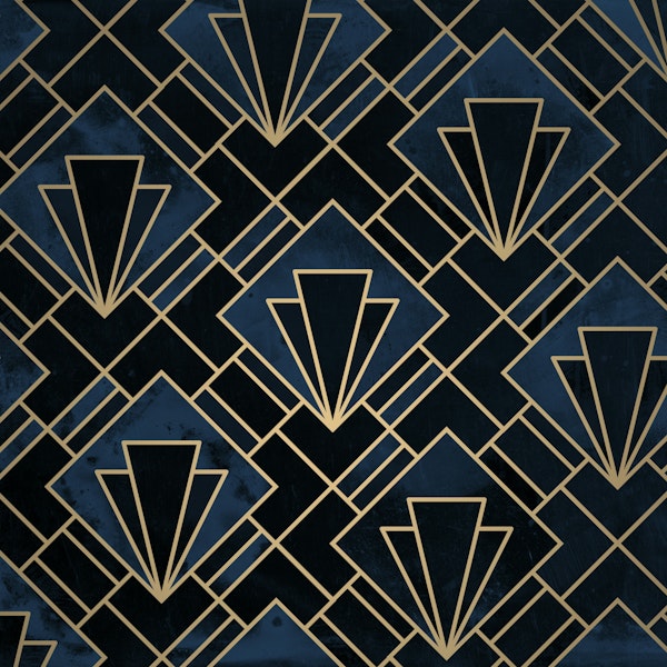 Navy Blue Art Deco Mosaic