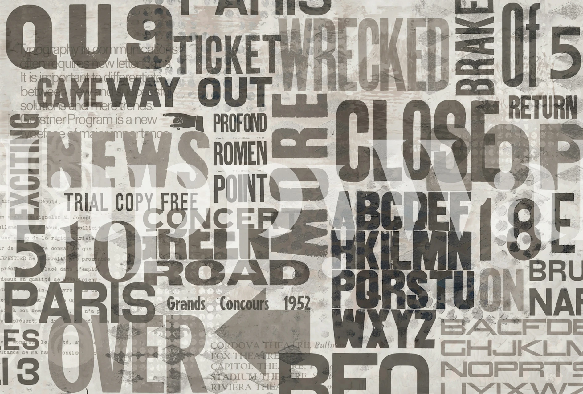 Urban street art typography in black and white wallpaper