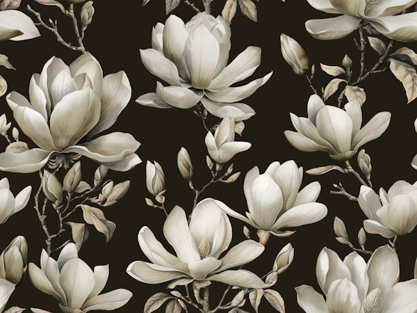 Magnolia Spring Romance Ivory Brown