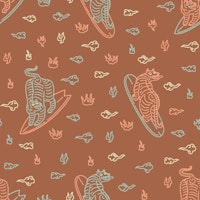 Surf Tigers Terracotta tapete