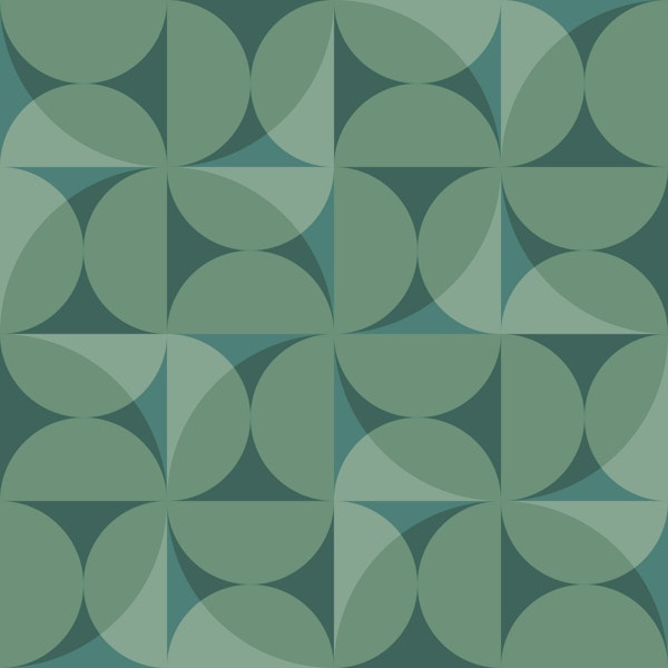 Retro Geometrical Mid Century Green