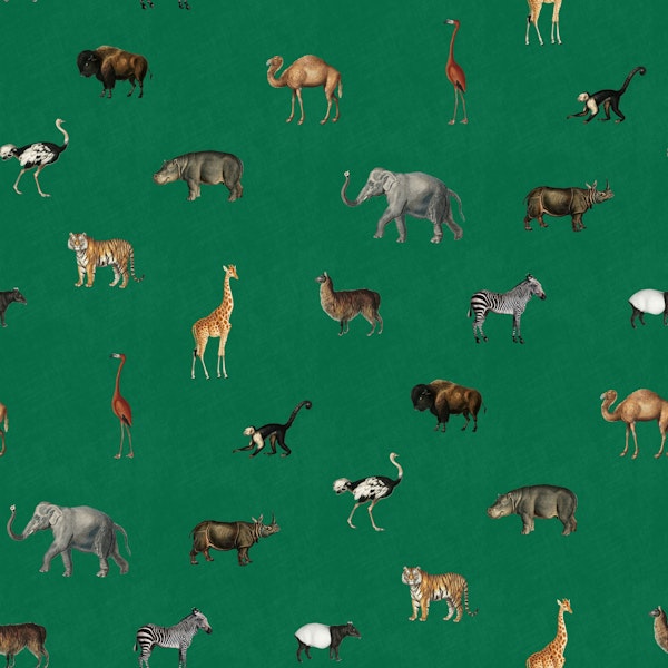 Savanna march in emerald green