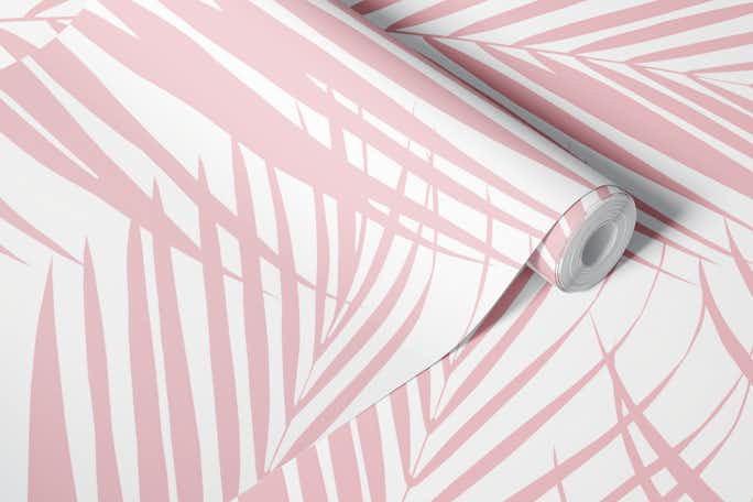 Blush Pink Palm Leaves Dream 2wallpaper roll