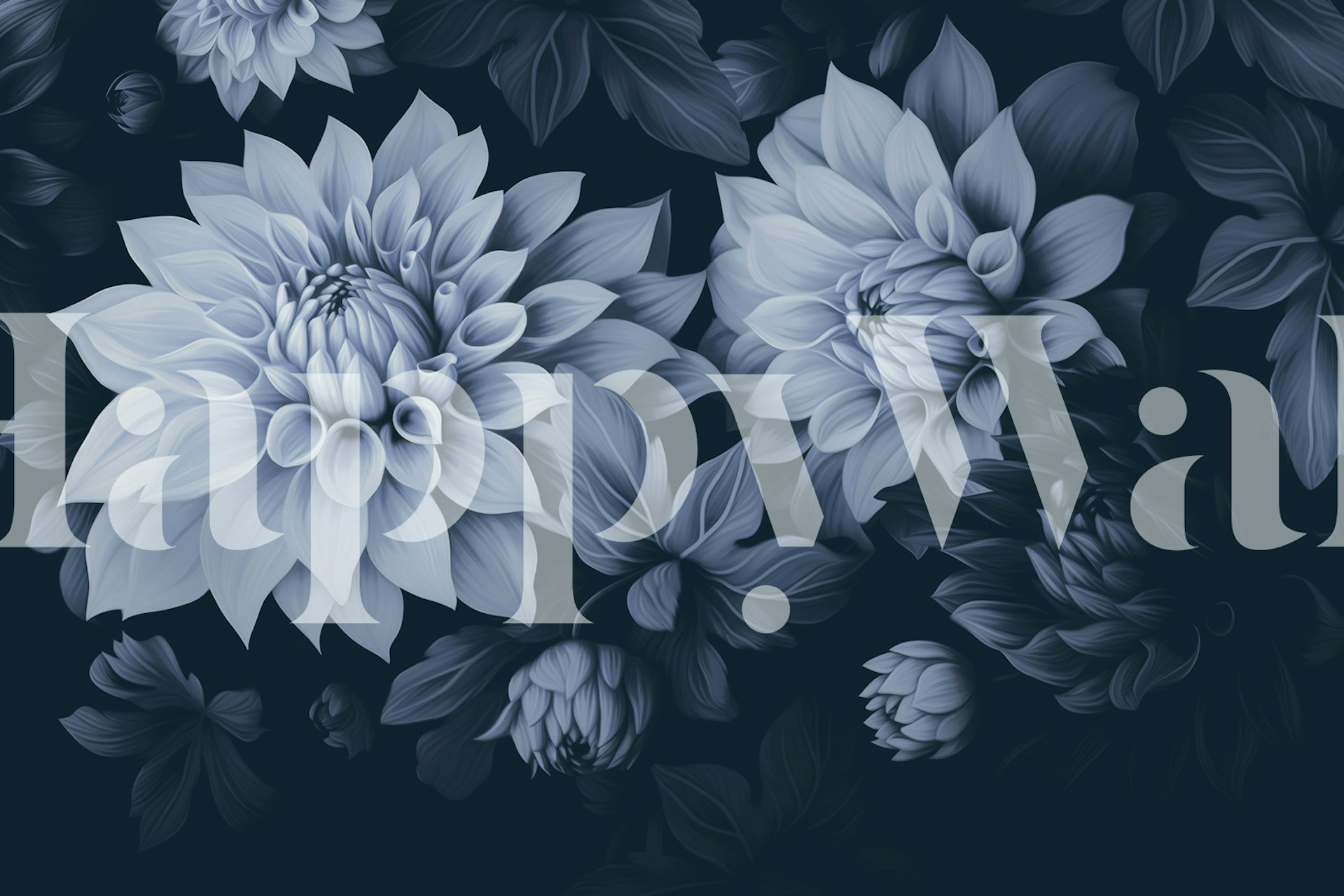 Large blue dahlia flowers with dark foliage wallpaper