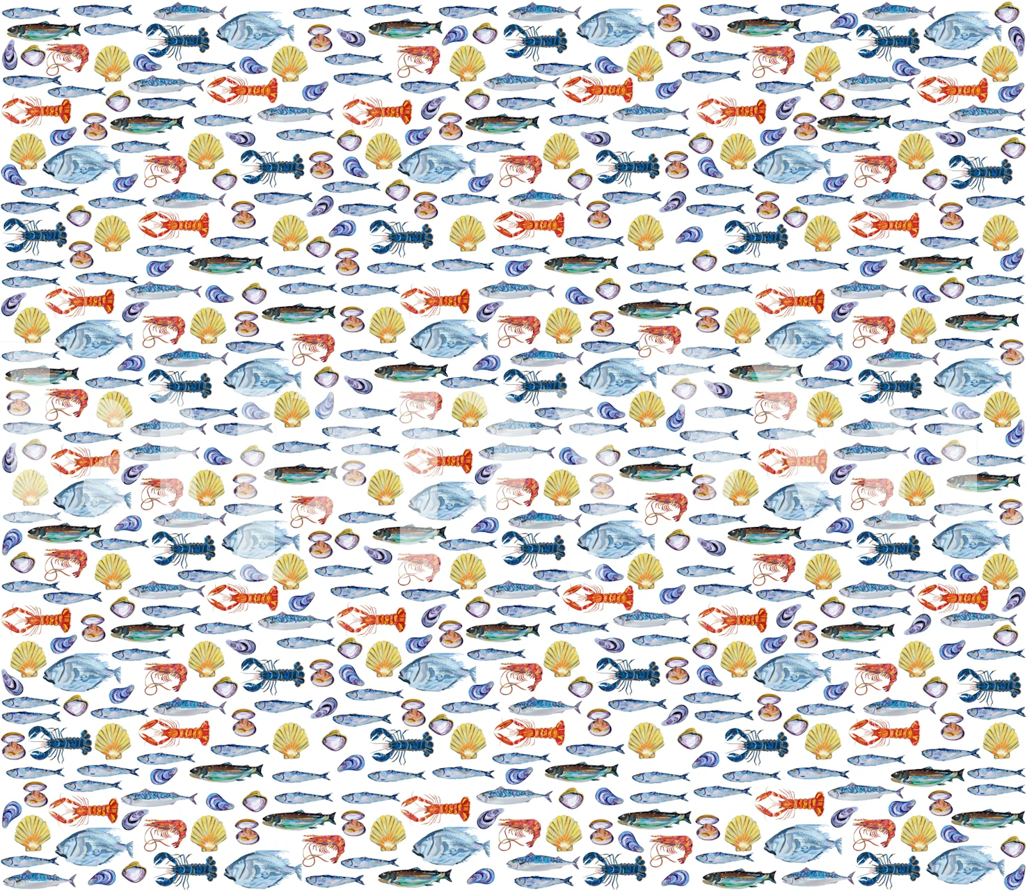 Ocean fish wallpaper in a stylish room