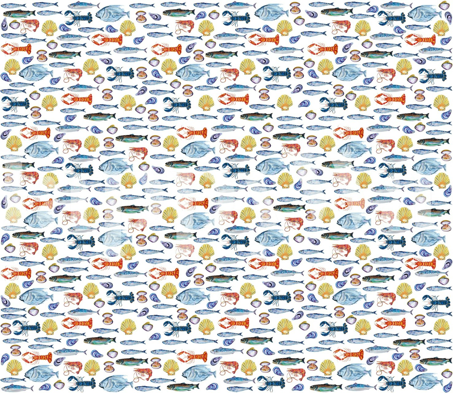 Ocean fish wallpaper in a stylish room