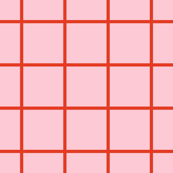Red on pink Grid