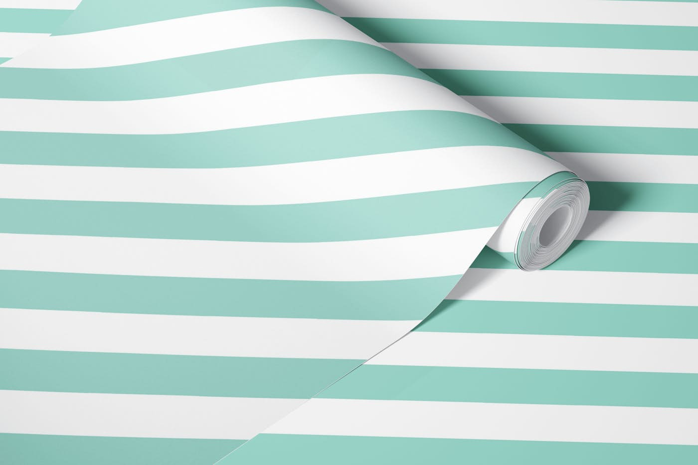 Mint diagonal stripes wallpaper roll