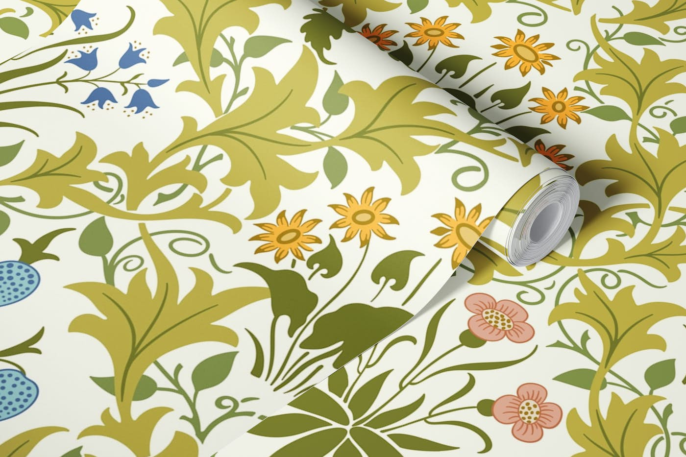 Victorian Celandine pattern wallpaper roll