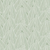 Line Art Leaves - Sage Green tapete