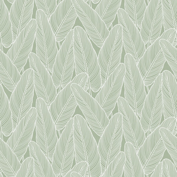 Tropical Banana Leaves - Sage Green