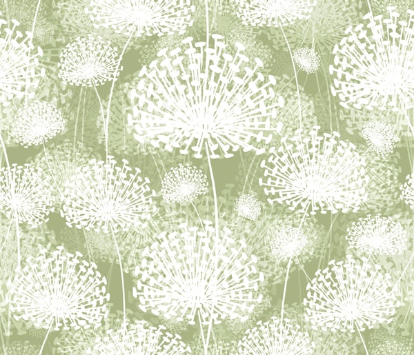 Dandelions Pastel Green