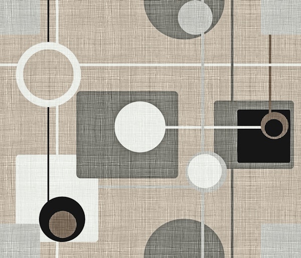 Mid-Century Style Motif Beige