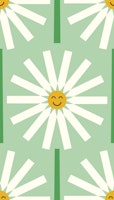 Happy Daisy green papiers peint
