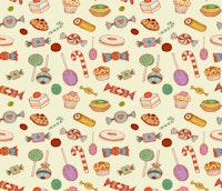 Candies and Pastries (cream) tapete