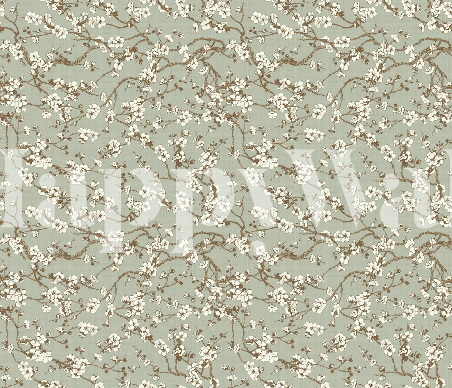 Sakura pastel green wallpaper design