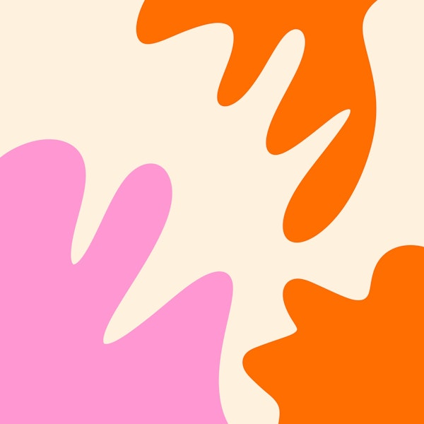 Abstract modern shapes pink and orange