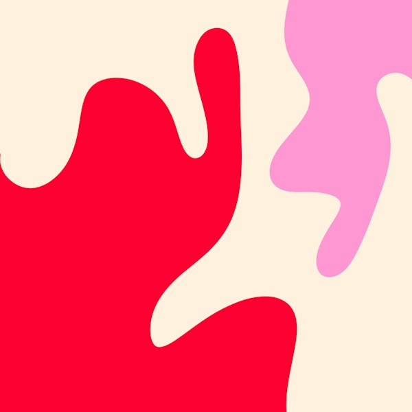 Abstract modern shapes pink and red