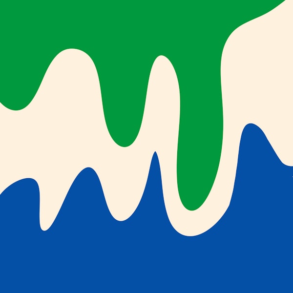 Abstract modern shapes blue and green