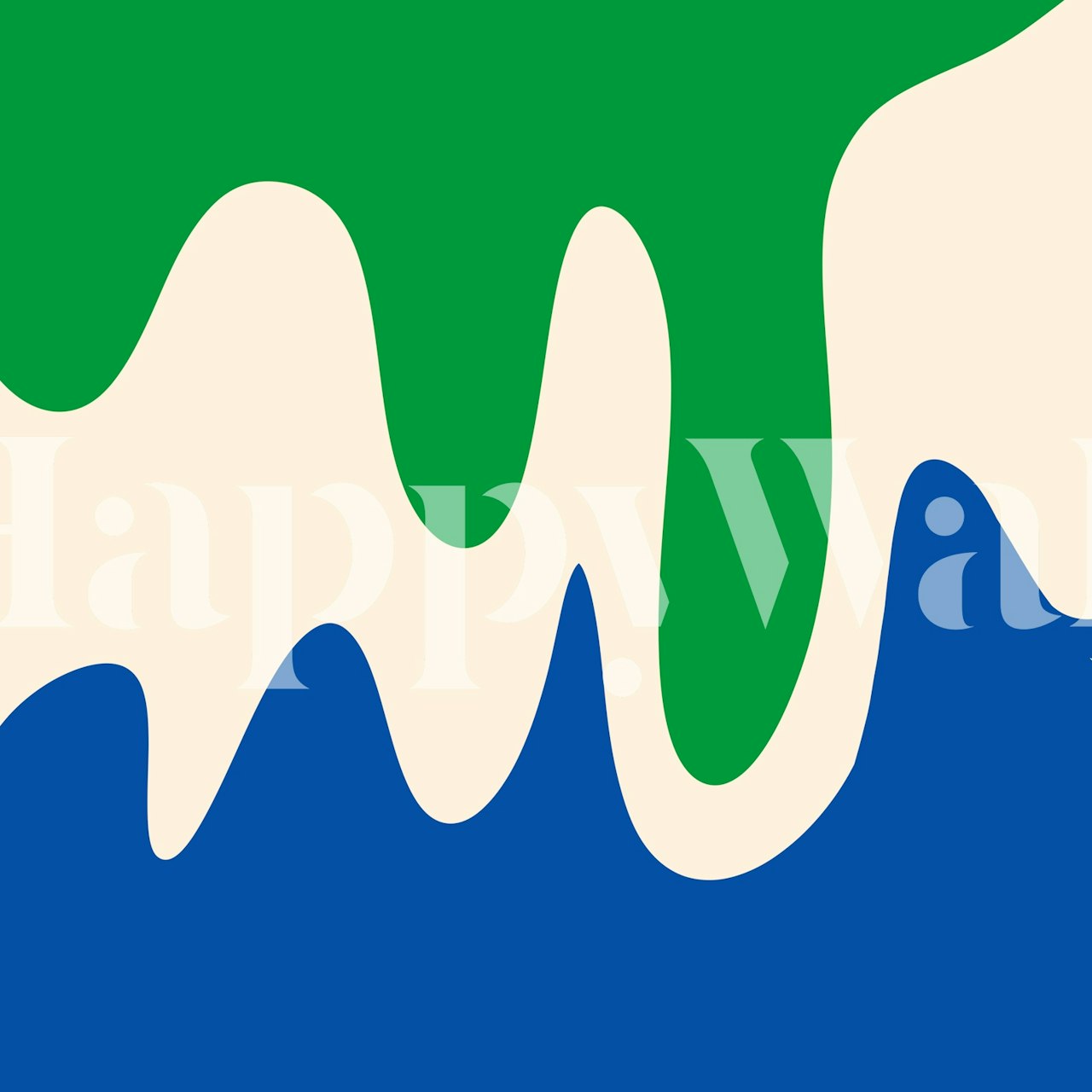 Abstract modern shapes blue and green carta da parati
