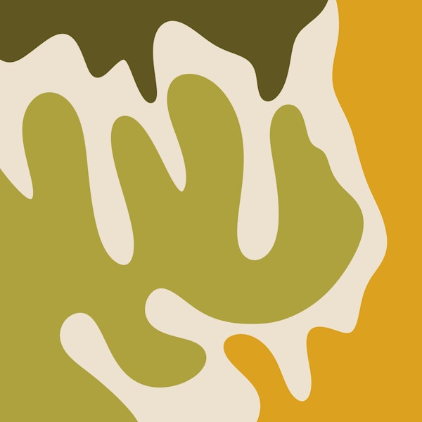 Abstract modern shapes sage and yellow