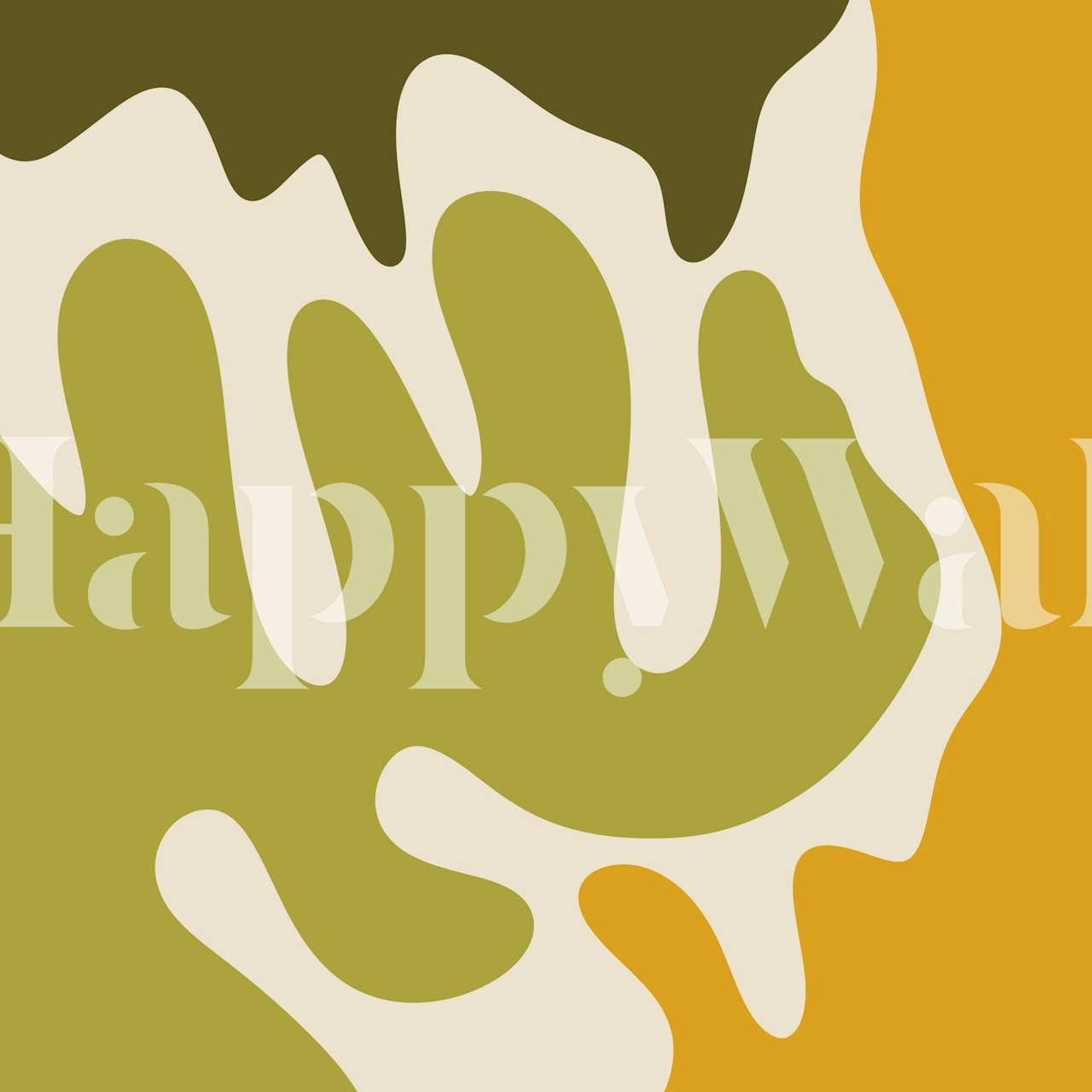 Abstract modern shapes sage and yellow tapeta w pokoju