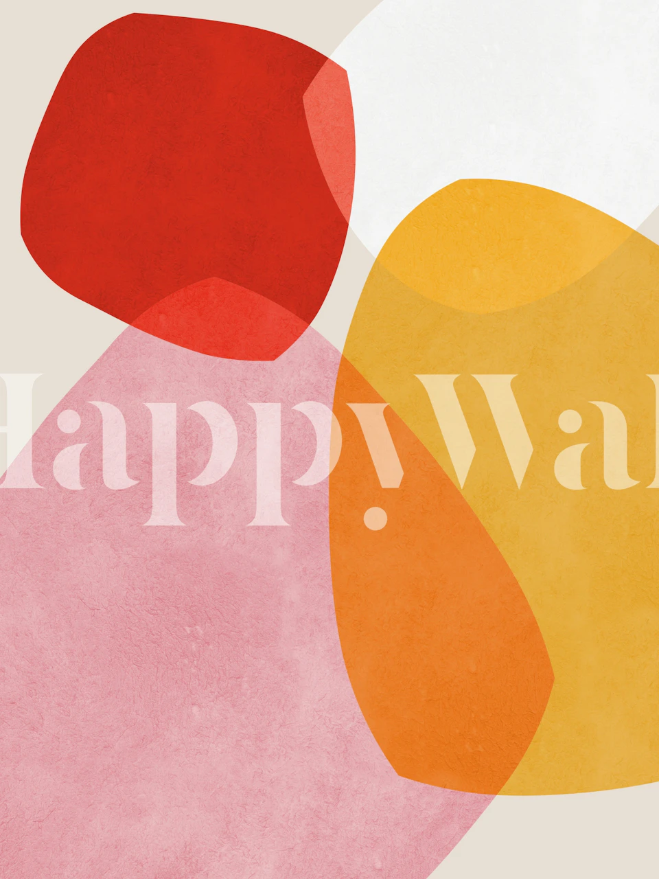 Colorful abstract shapes wallpaper in a room