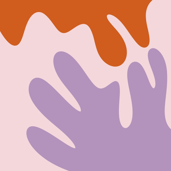 Abstract modern shapes brown and violet