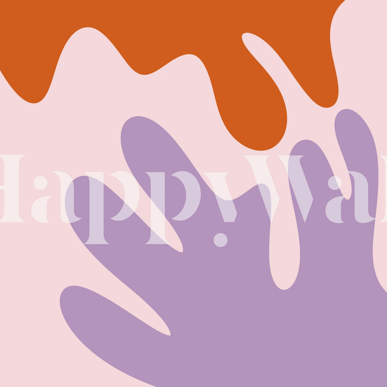 Abstract modern shapes brown and violet mønster