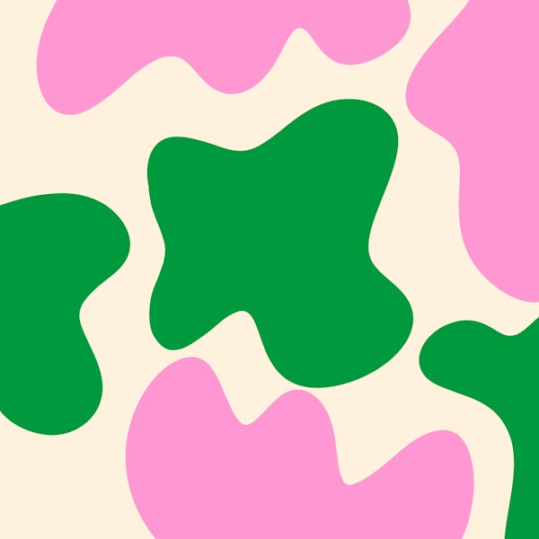 Abstract modern blobs pink and green