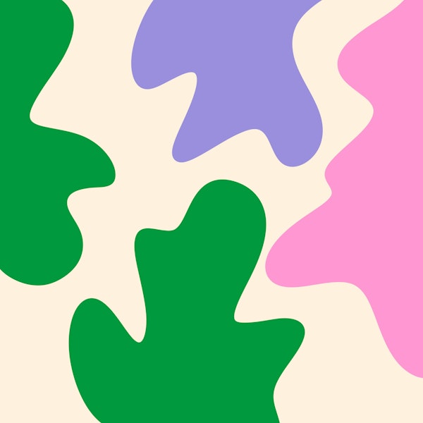 Abstract modern blobs pink, green, violet
