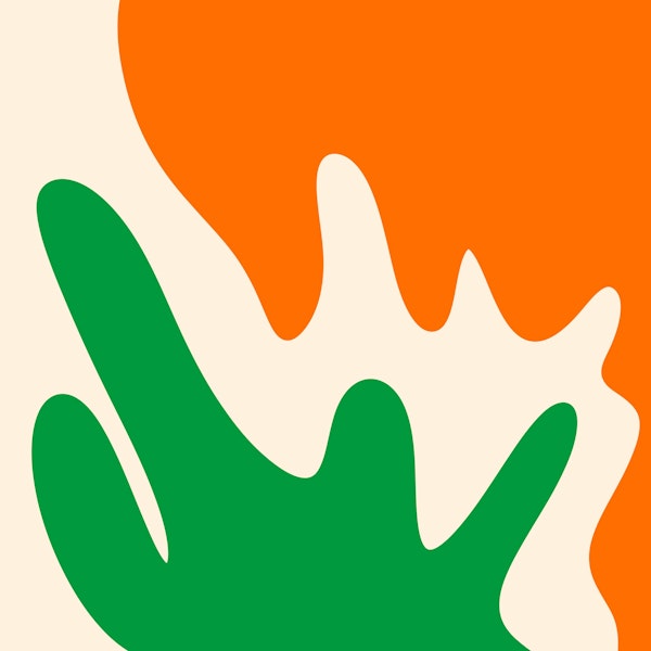 Abstract modern blobs green and orange