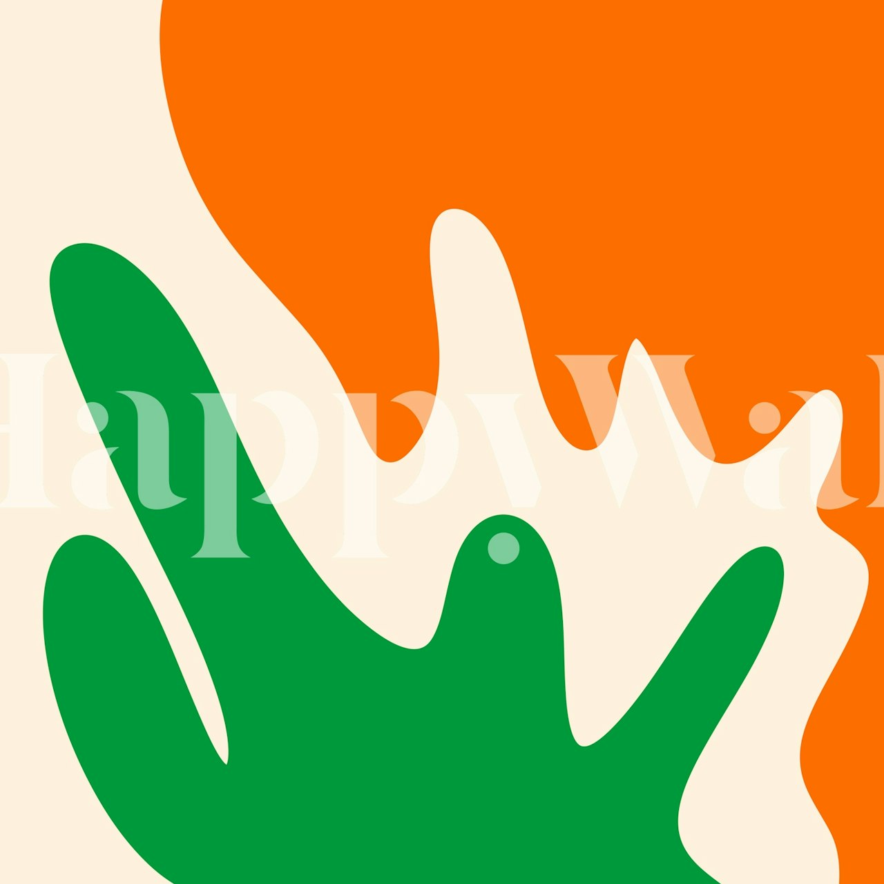 Green and orange abstract blobs wallpaper