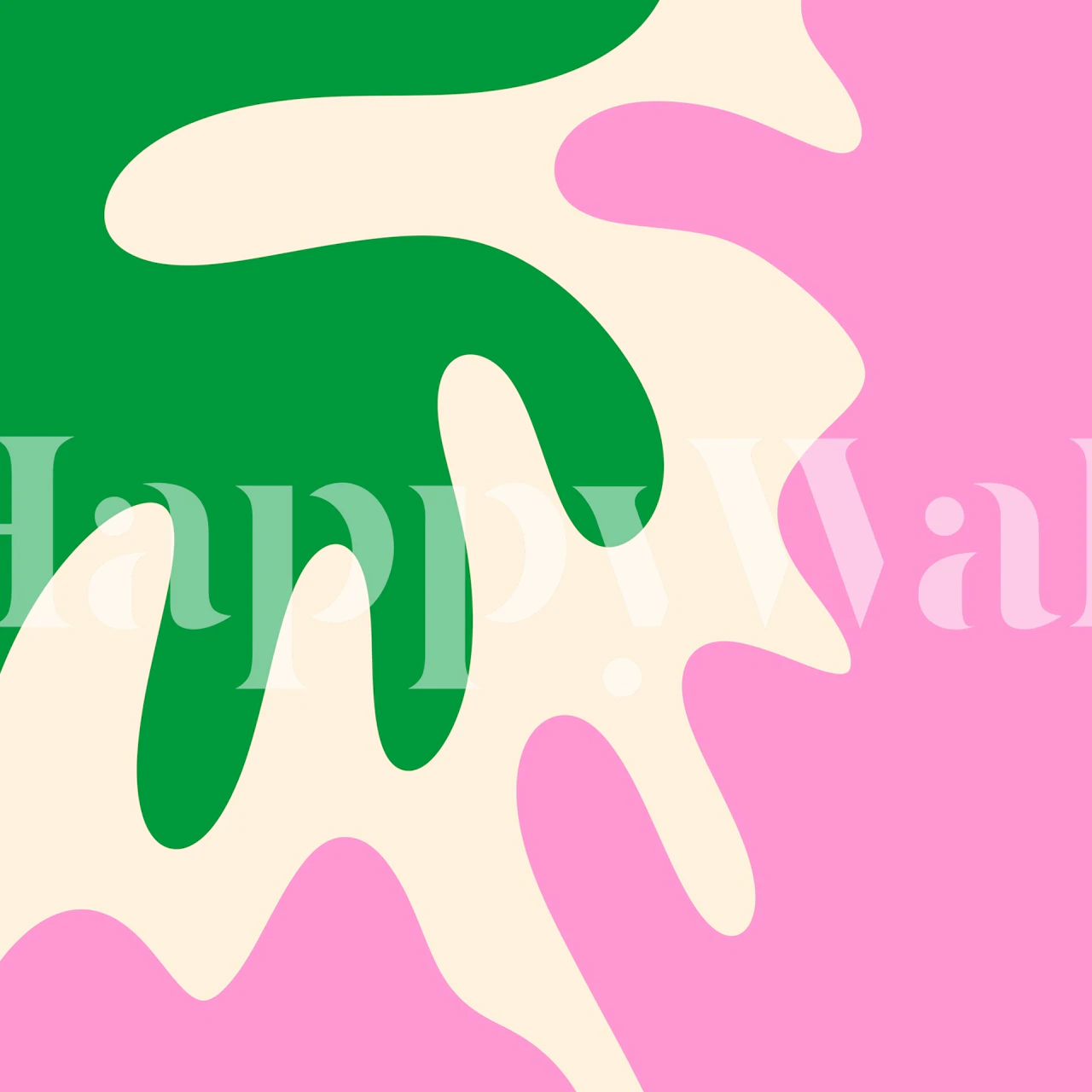 Abstract modern blobs wallpaper i ett rum
