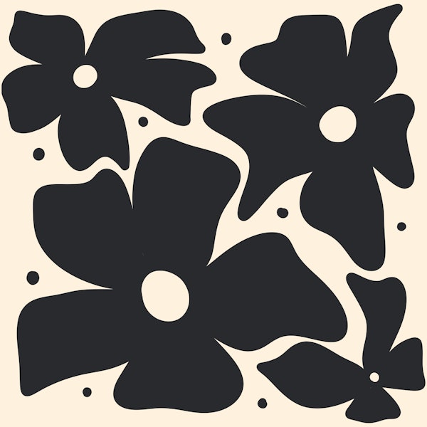 Abstract monochrome flowers