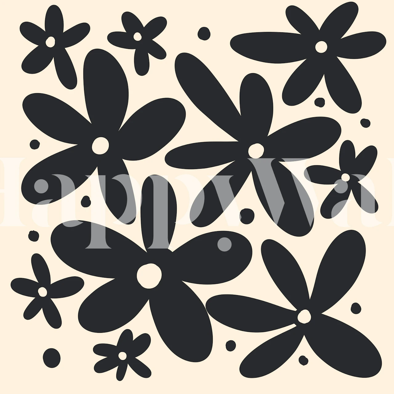 Abstract monochrome daisies tapeta na ekspozycji