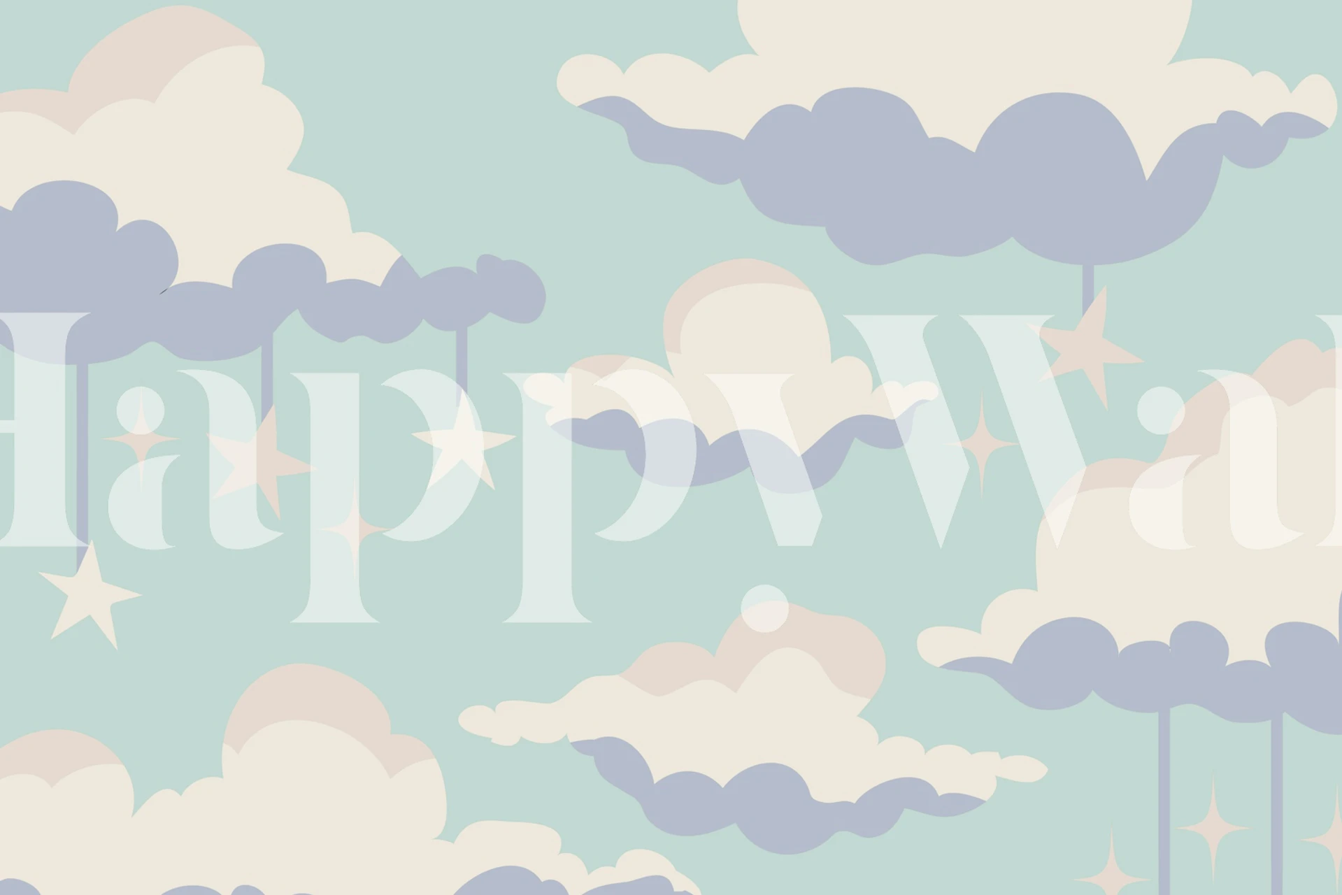 Soft Pastel Clouds wallpaper in a room
