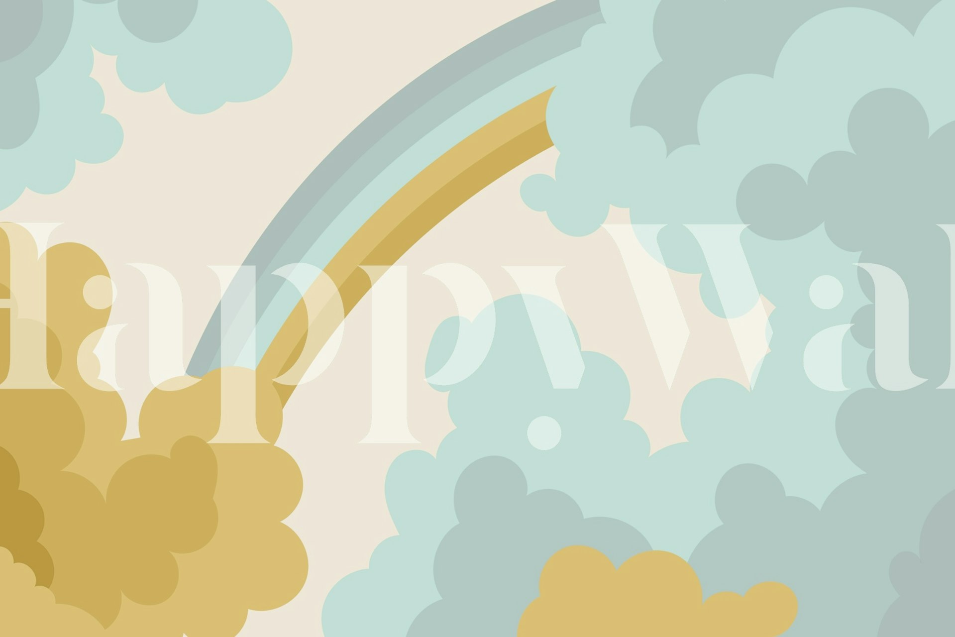 Soft rainbow clouds in pastel colors wallpaper