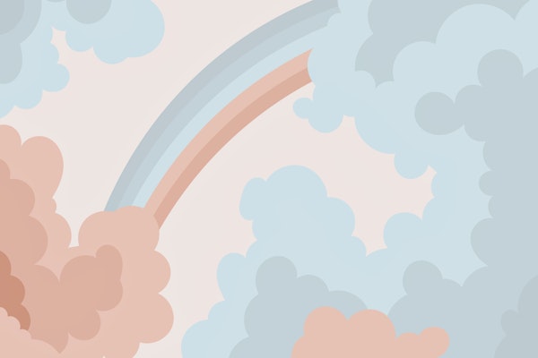 Soft Sunlight Rainbow Clouds