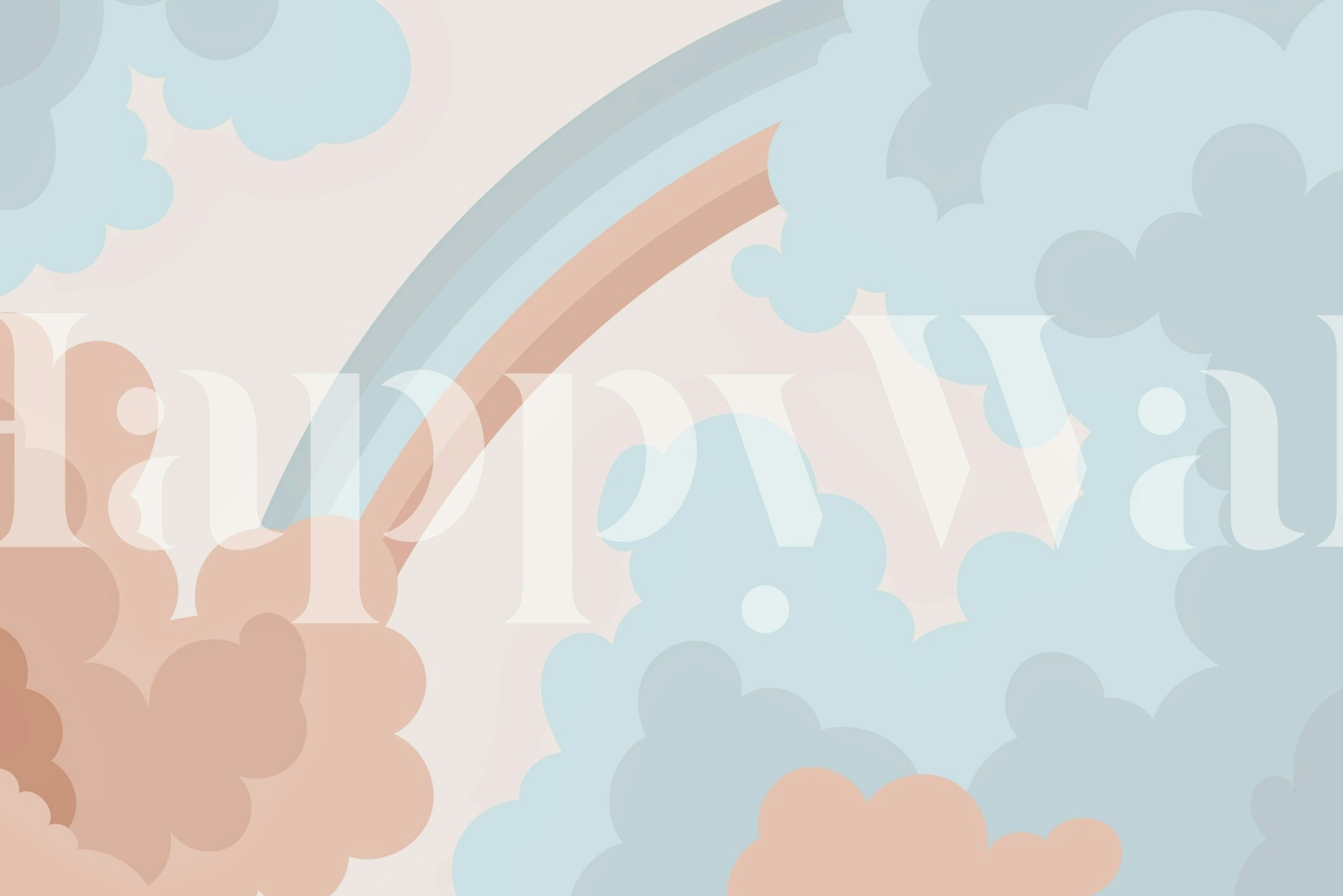 Soft rainbow clouds in pastel colors wallpaper