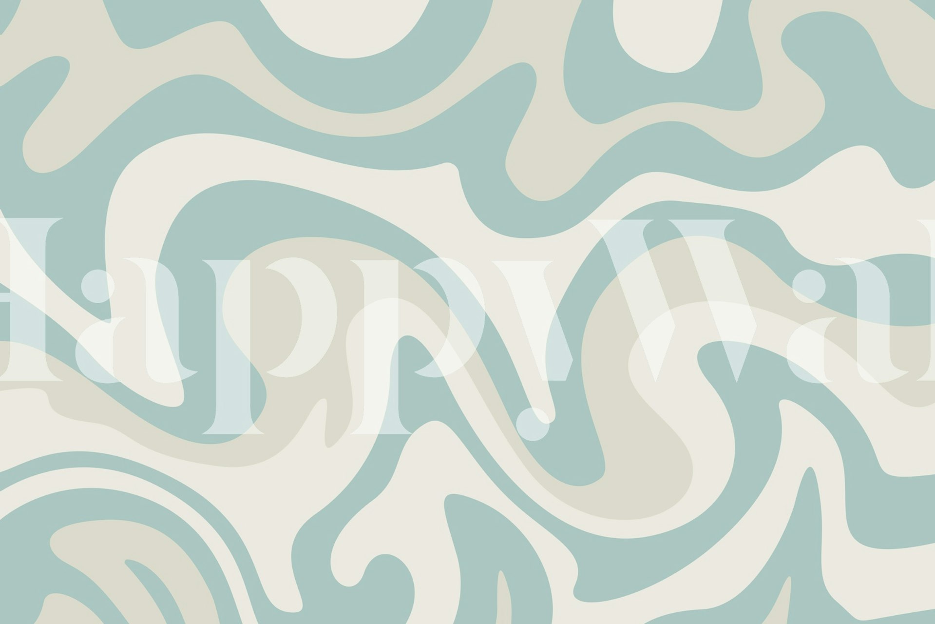 Abstract soft waves in cream, pale blue, and beige wallpaper