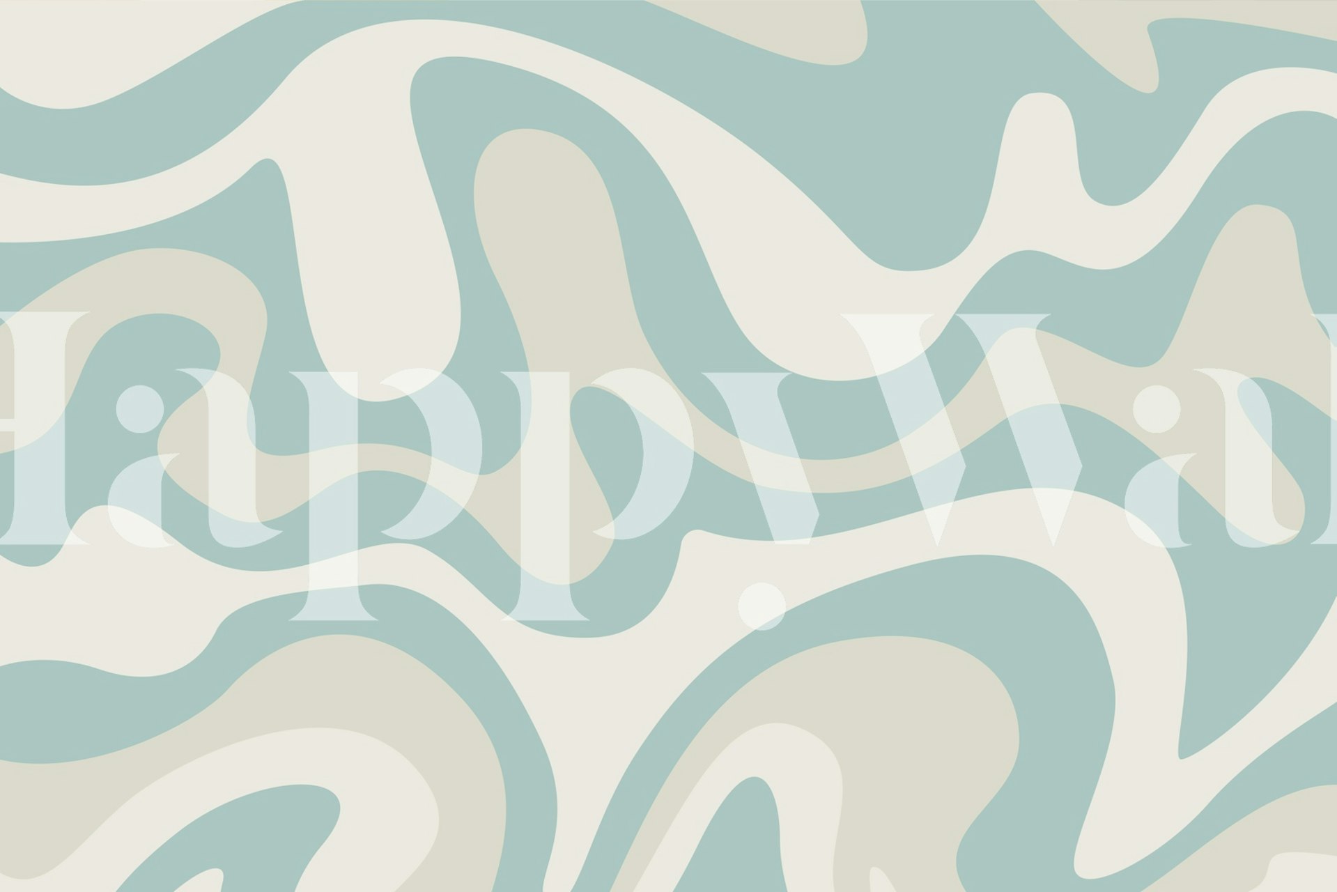 Papel pintado Soft Scandinavian Waves en una habitación