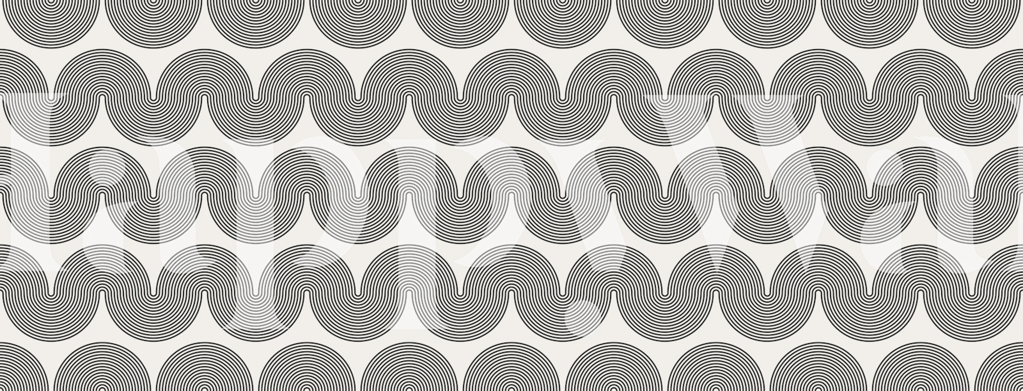 Black and white circular geometric patterns wallpaper
