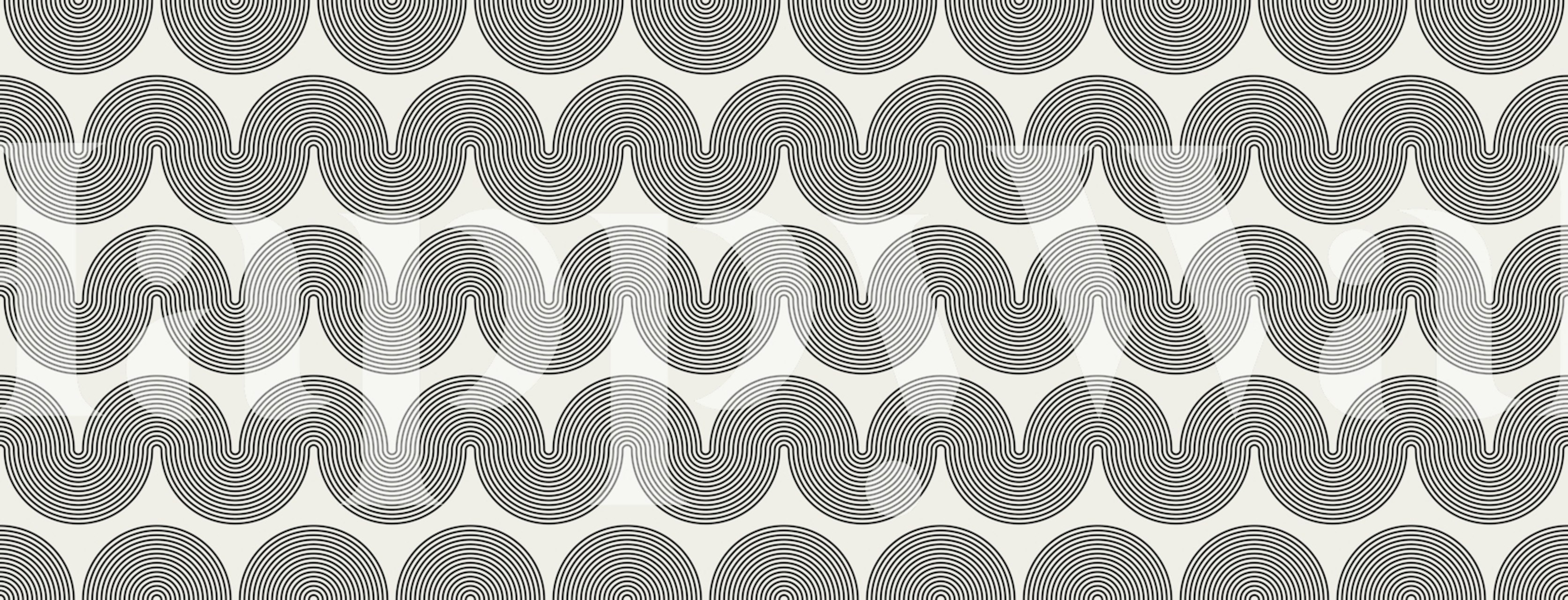 Black and white circular geometric patterns wallpaper